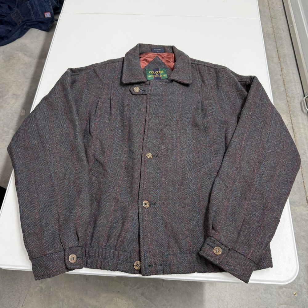Colours Alexander Julian Wool Jacket Mens XL Gray Excellent bomber